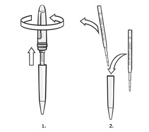 Recharge d’un stylo bille doté d'un mécanisme à rotation